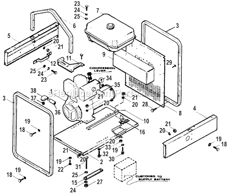 Page A Diagram and Parts List for 9014-0 R4000D Briggs and Stratton Generator